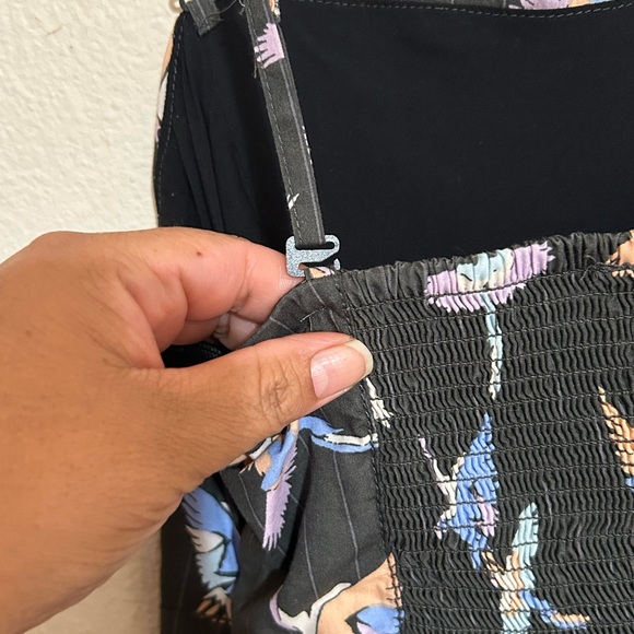 FREE PEOPLE Strapless BIRD PRINT Sunshine of Your Love pocket Mini Dress - Picture 10 of 13